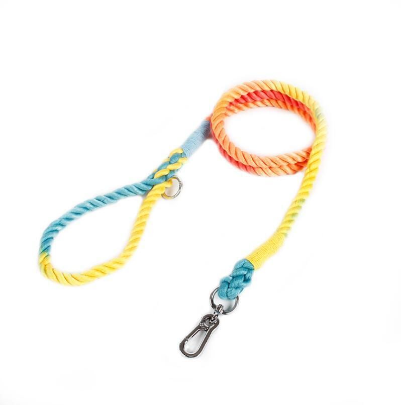 Handmade Cotton Braided Ombre Dog Collar and Leash with Small MOQ