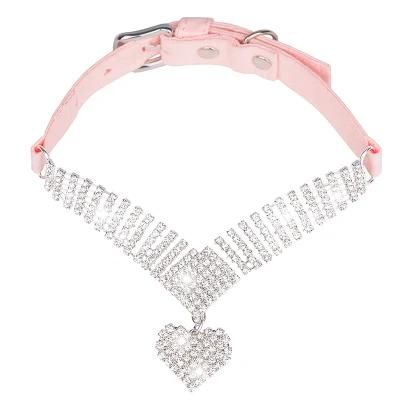 Heart Beaded Dog Collar Velvet Designer Cat Collar Durable Adjustable Cat Necklace Collar