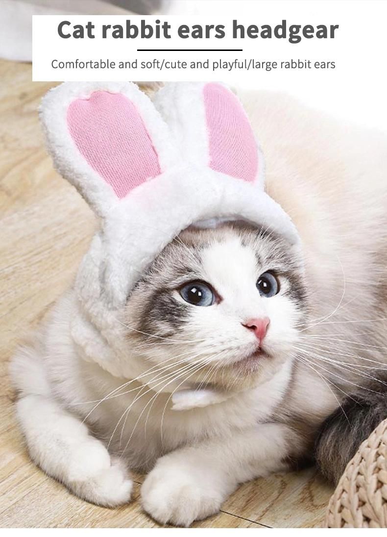 Wholesale Creative Modeling Cute Pet Rabbit Ear Hats Cross-Dressing Hats Cat Headwear Performance Props Pet Hats