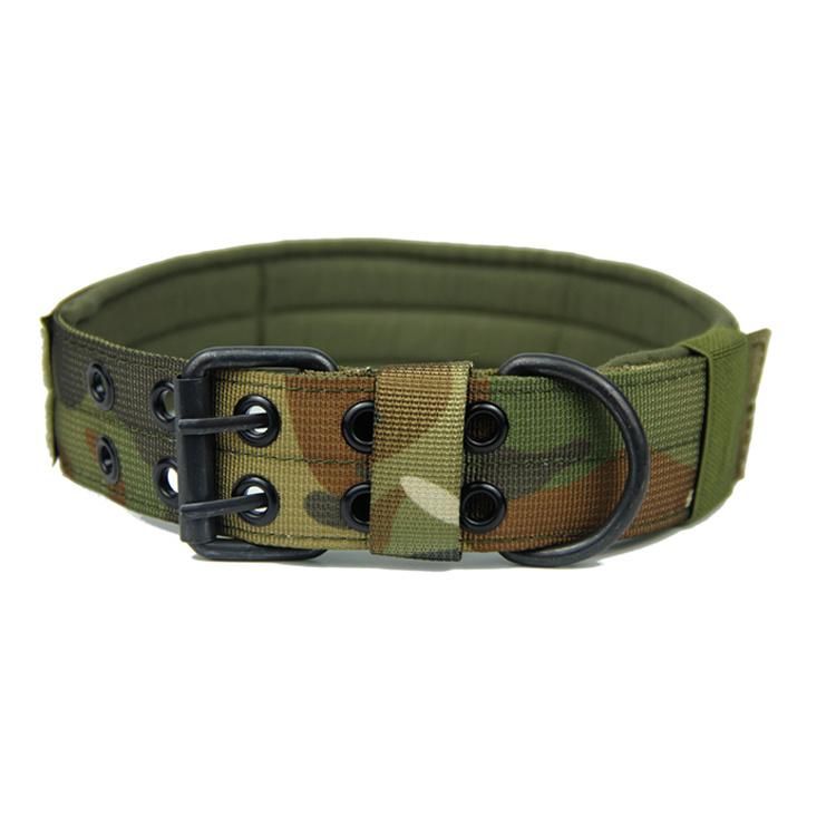 Pet Supplies Hunting Dog Collar Heavy Duty Metal Buckle Military Tactical Dog Collar with Handle