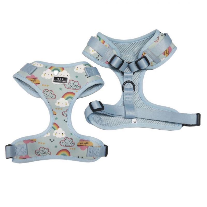 High Quality Dog Harness Set Print Reflective OEM Accept Adjustable Dog Collar Leash and Reversible Harness Set with Dog Bowtie/Dog Accessories