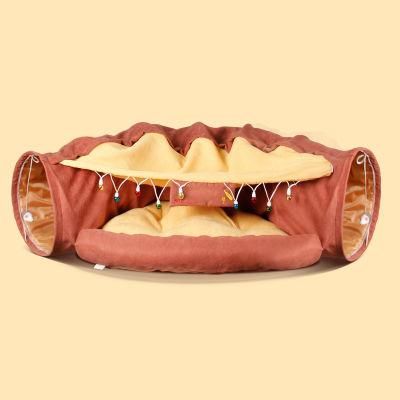 2022 New Style Tent Shape Two Cat Funny Stick Cat Tunnel Toy