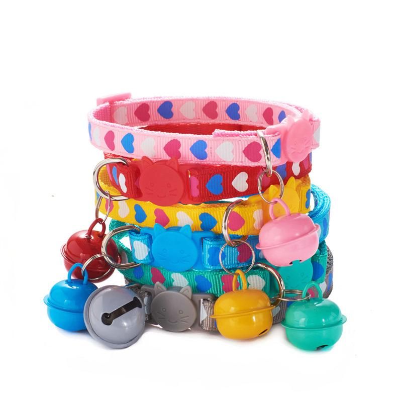 Nylon Pet Collars for Dog and Cat with Bell and Cat Buckle