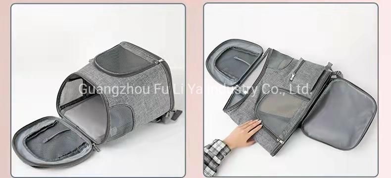 Cylindrical Shaped Foldable Ventilative Pet Backpack Cat Dogs Bags Carrier with Mesh Window