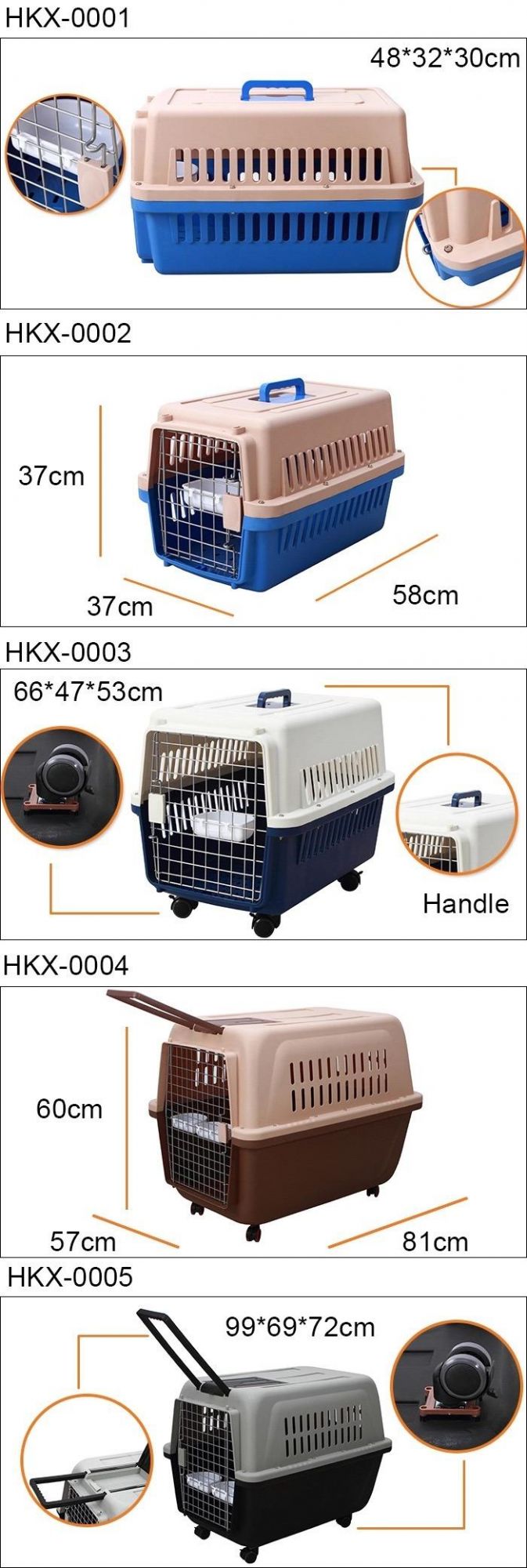 in Stock New Classical Pet Transport Box Pet Trolley Pet Carrier
