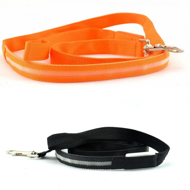 USB Rechargeable Pet Dog Leashes LED Light 120cm Long Dog LED Leads Traction Rope