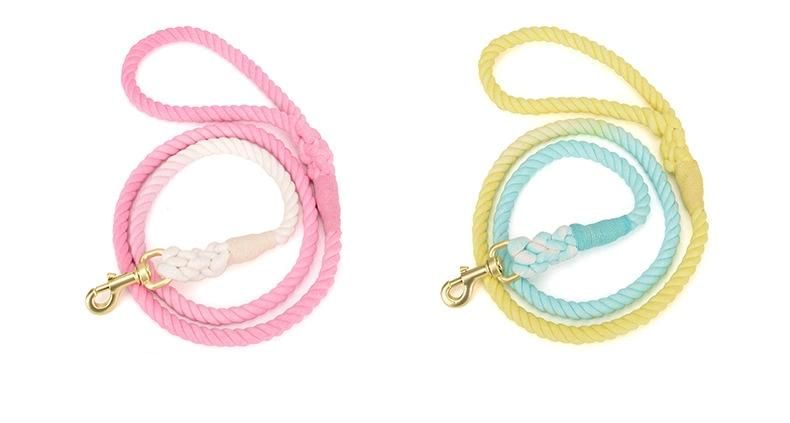 Custom Durable Soft and Skin-Friendly Multiple Color Durable Cotton Dog Pet Leash