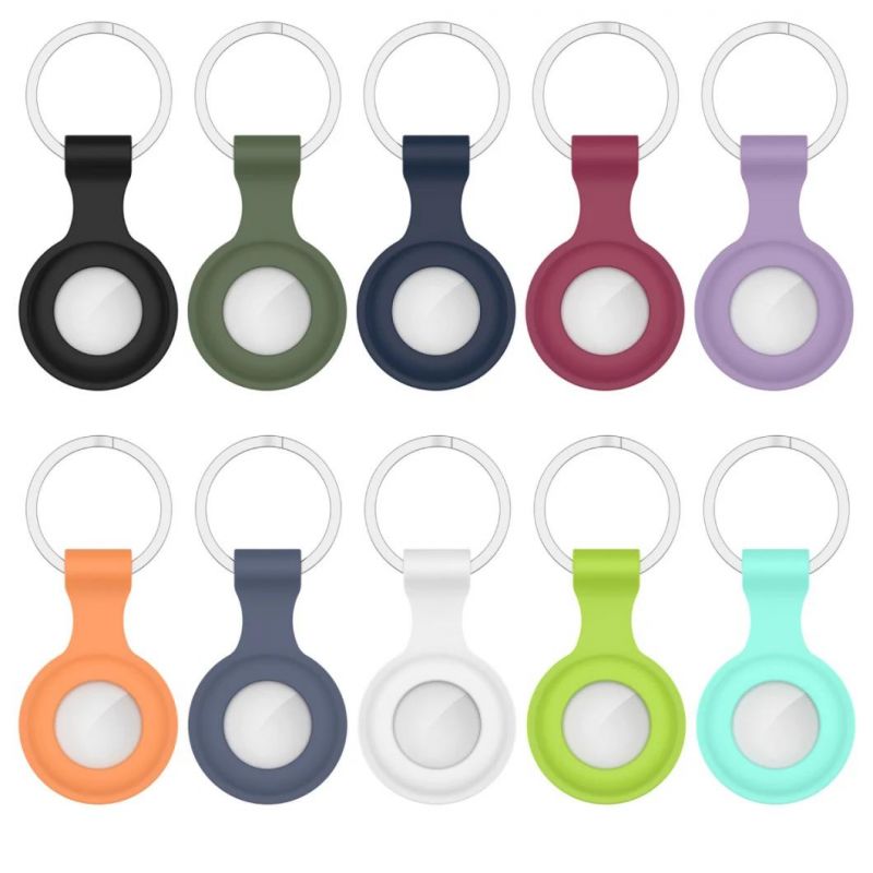 Wholesale with Keychain Leather Case Suitable Protective Cover Silicone Airtag