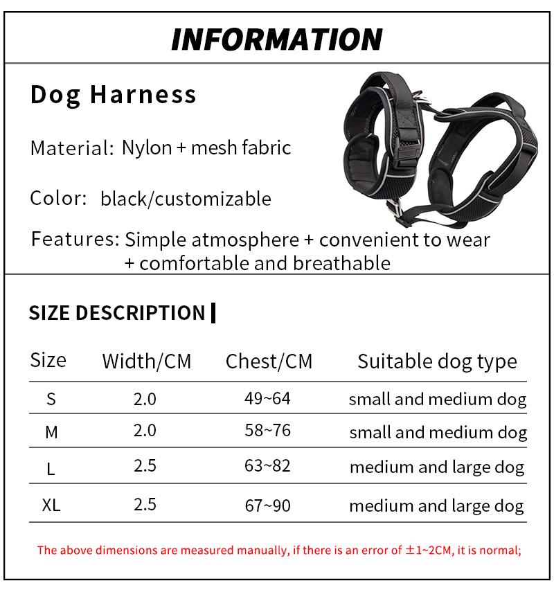 Multifunction Pet Vest Soft Mesh Padding No Pull Detachable Easy Wear Dog Harness with Handle