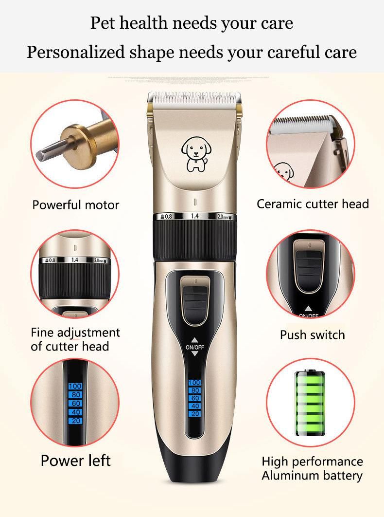 Pet Dog Cat Grooming Kit Rechargeable Cordless Electric Hair Clipper Trimmer