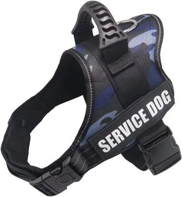 Spupps No-Pull Dog Harness with One Pair of Service Dog Patch M Size Chest 24-31in and Blue Camo
