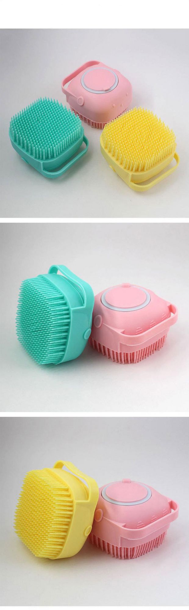 Pet Bath Brushes Massage Shampoo Dispenser Comb Dog Grooming Silicone Shower Washer Portable Cat Washing Massage Brush