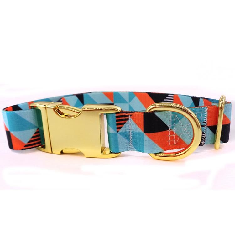 Gold Buckle Collar Lettering Dog Collar Metal Laser Buckle