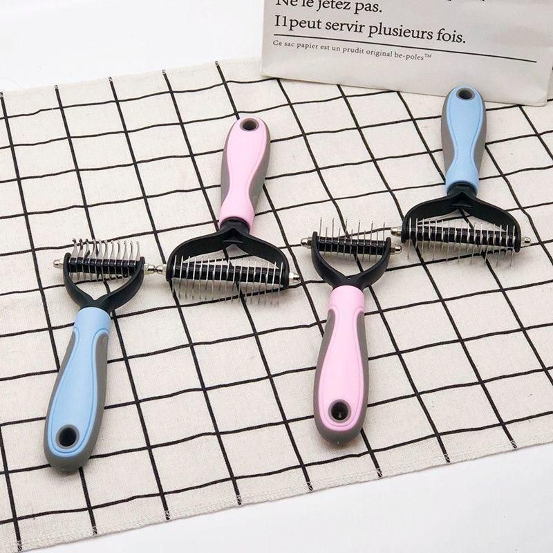 Double-Sided Pet Comb Cat Hair Removal Comb Dog Grooming Brush