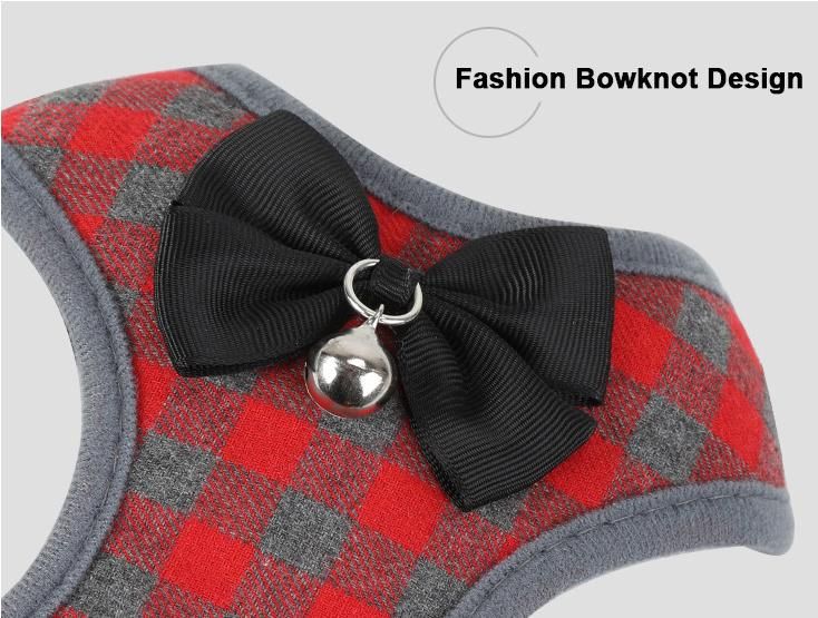 Amazon Hot Selling Lovable Medium Large Pet Bowknot Design Nylon Mesh Dog Harness