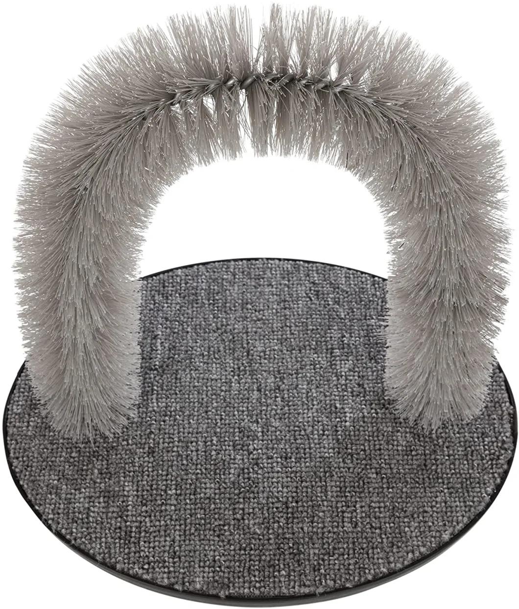 Cat Massager and Self Grooming Arch Bristle Ring Brush Carpet Base Scratcher Cat Self Groomer