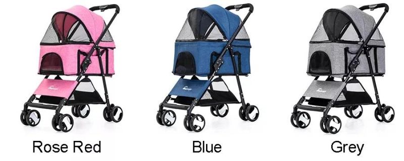 2 in 1 Wholesale Pet Stroller Dog Carrier 4 Wheels Detachable Pet Stroller for Dogs