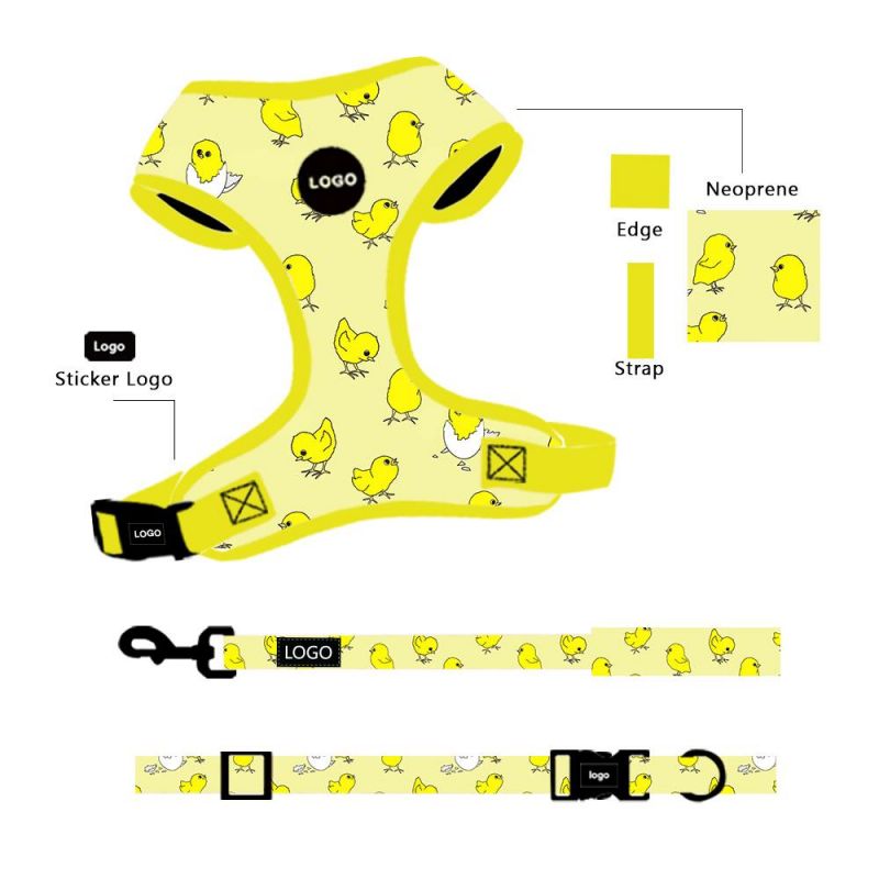 Wholesale Pet Supply Sweetpet Dog Harness Adjustable Custom Luxury 6PCS Leash Collar Poop Bag Holder