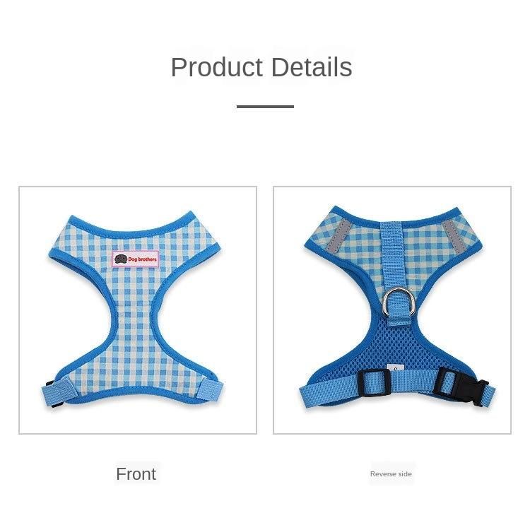 Vest-Style Dog Chest Strap Summer Breathable Lattice Pet Chest Strap Dog Rope Pet Harness