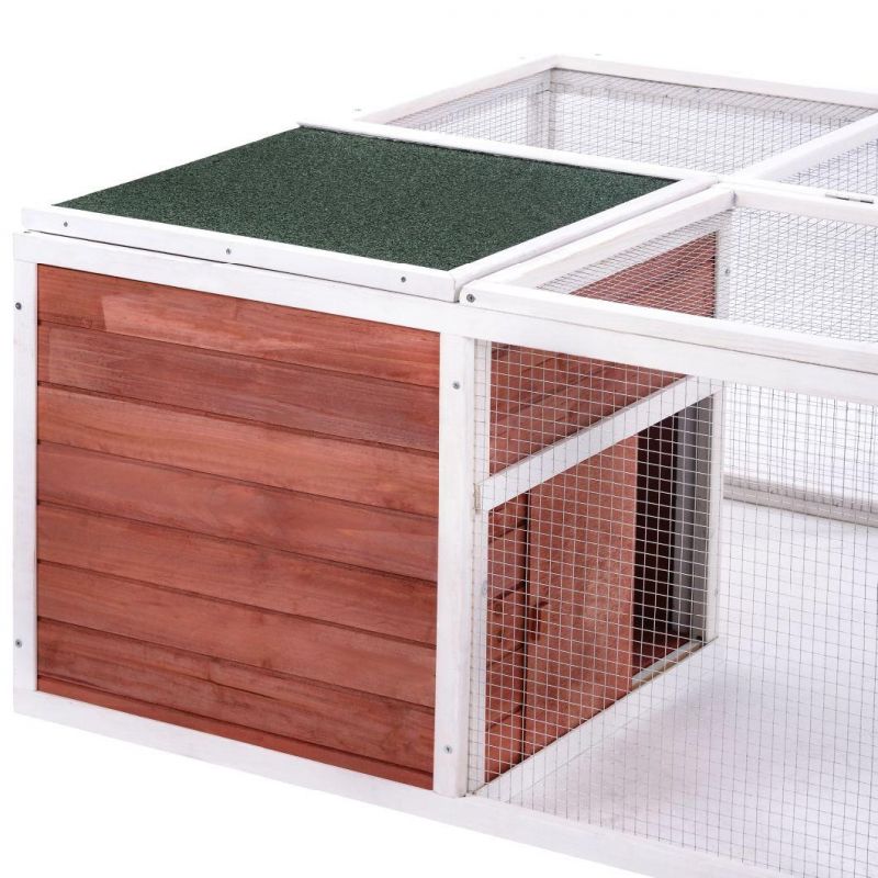 61.8 Inches Rabbit Playpen Pet House Small Animal with Enclosed Run for Outdoor Garden Backyard