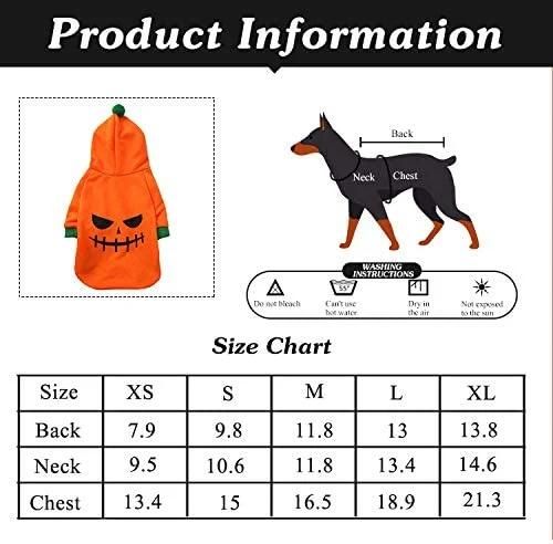 Pet Dog Cat Halloween Pumpkin Hoodies Funny Puppy Kitten Costume