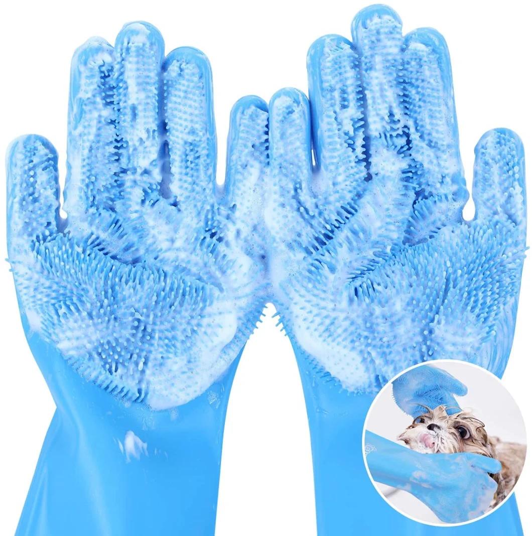 Reusable Dishes Car Bathroom Washing Pet Bathing Gloves  Silicone Washing Glove