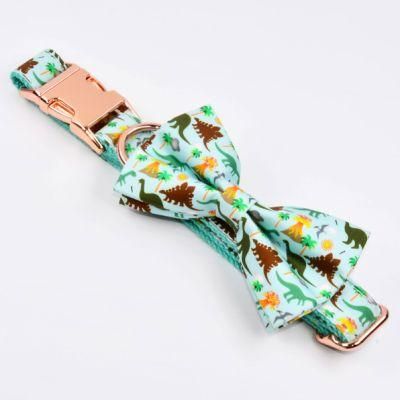 Quick Release Custom Classic Cheap Padded Dog Collar with Cute Bowknot for Small/Medium/Large-Dogs