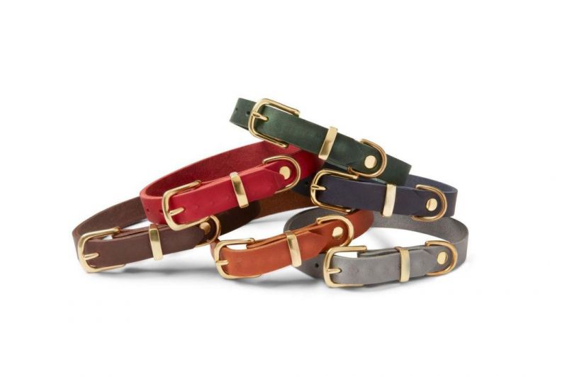 Luxury PU Leather Pet Collar Custom Colors Softly Padded Waterproof Classic Vegan Genuine Leather Dog Collar