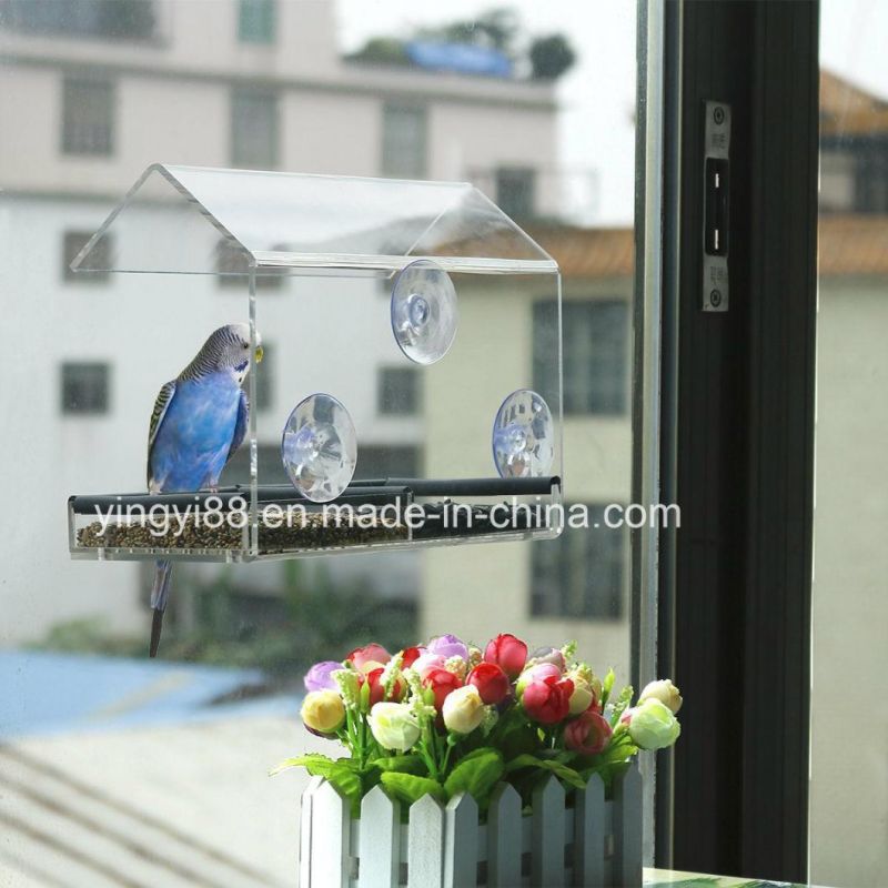 Wholesale Window Bird Feeder House with Sliding Feed Tray