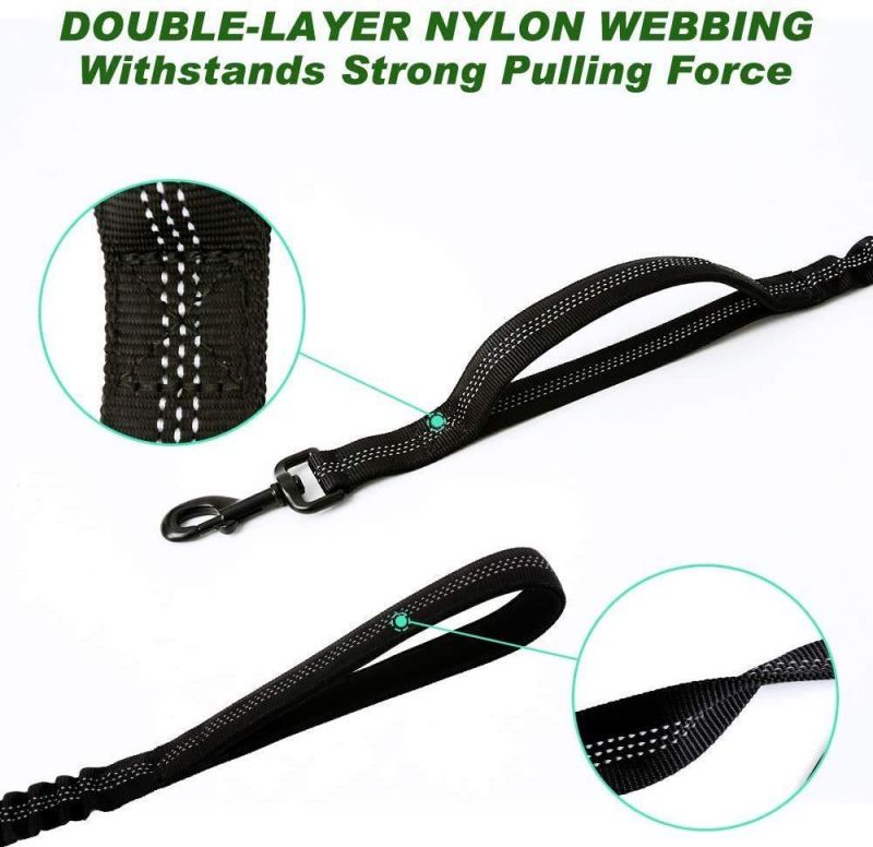 Tactical Bungee Dog Leash, Elastic Rope Lead with 2 Padded Traffic Control Handles