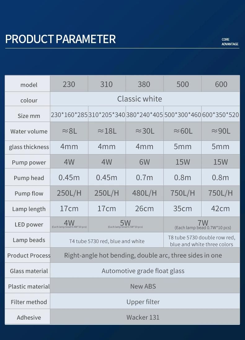 Yee Aquarium Pet Supply Glass Fish Tank Ecological Tank
