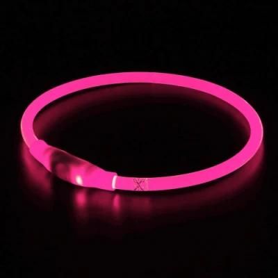 LED Dog Collar, TPU Cuttable USB Rechargeable Glowing Pet Collars, Light up Collars Make Your Dogs Be Seen &amp; Safe at Night