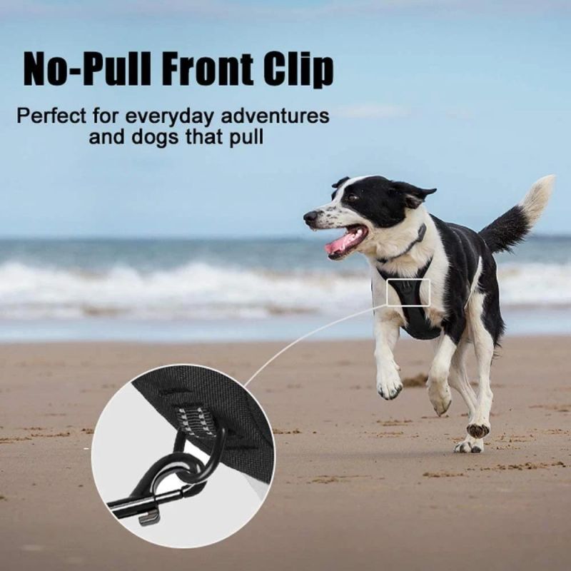 No Pull Dog Harness Reflective Vest Harness with 2 Leash Attachments