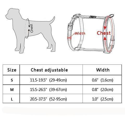 Adjustable Soft Breathable Dog Vest Strap Dog Harness Reflective Adjustable H-Type Dog Harness