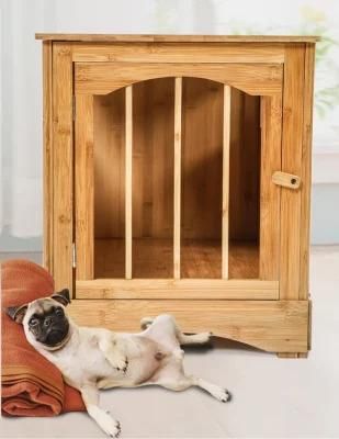 Fann Brown Wood and Bamboo Dog House