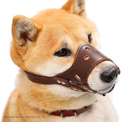 Anti Bark Bite Chew Pet Training Supplies Leather Dog Muzzle