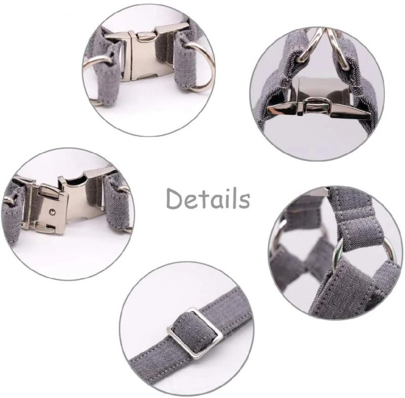 Dog Harness with Bowtie Cotton No-Pull Adjustable Pet Harness