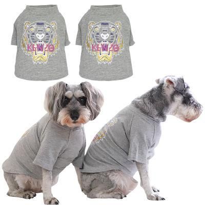 Tiger Design Light Grey Background Large Dog Clothes