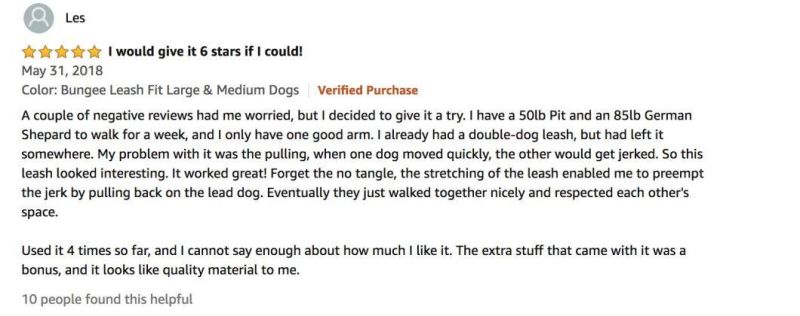 Dual&Double Bungee Pet or Dog Leash Fit Large & Medium Dogs