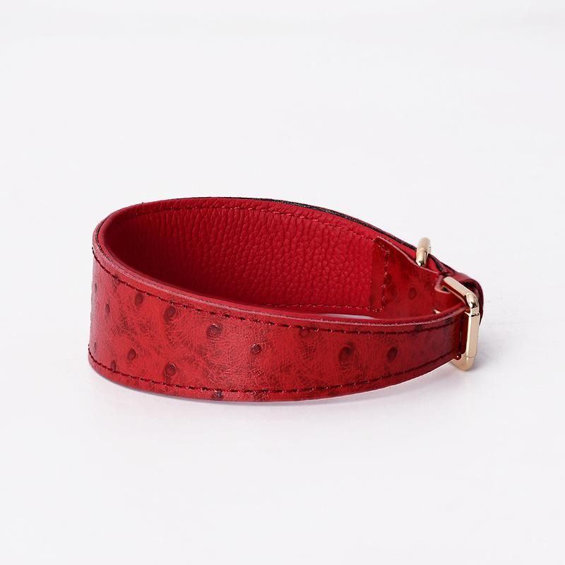 Wholesale Personalized New Design Hot Sale Amazon Luxury Pet Collar Wide Drum Dyed Real Cow Wide Leather Dog Collar