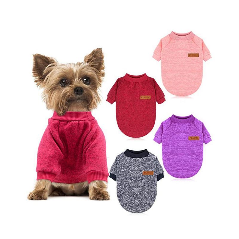 Classic Knitwear Sweater Fleece Coat Soft Thickening Warm Shirt Winter Pet Dog Cat Clothes, Puppy Costume Clothing for Small Dog