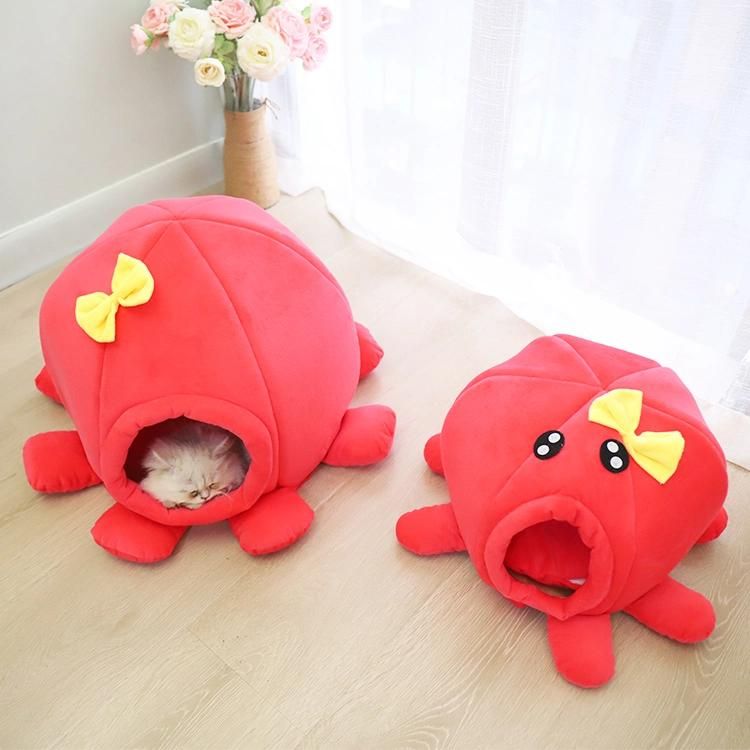 Octopus Shape Pet Supplies Warm Cat Litter Animal Shape Semi-Enclosed Cat House Small Dog Kennel Bed