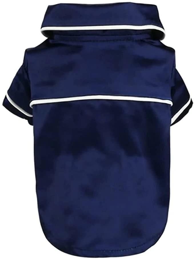 Small Dogs Cats Pajamas Pet Soft Silk Lapel Two-Legged Sleepwear Shirt for All Season