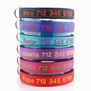 Personalized ID Collars with Pet Name and Phone Number, Embroidered Fabric Polyester Nylon Dog Collar