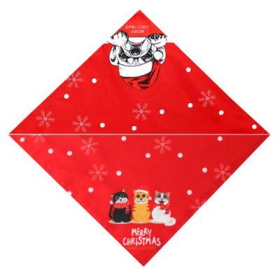 Cotton Christmas Triangular Saliva Towel Dog Bandana Scarf