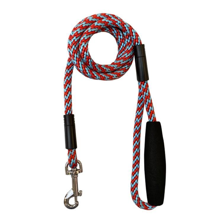 Mountain Climbing Durable Braided Nylon Reflective Round Rope Dog Pet Leash Soft Handle