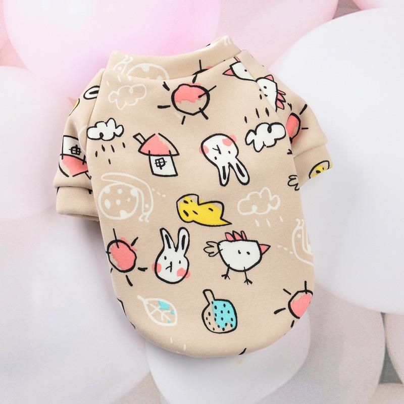 Cute Print Small Dog Hoodie Coat Pet Cloth Sweatshirt Puppy Cat Pullover Dog Cloth