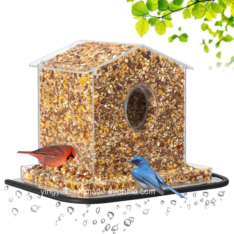 Factory Price Clear Acrylic Bird House Window Bird Feeder with Suction Cup