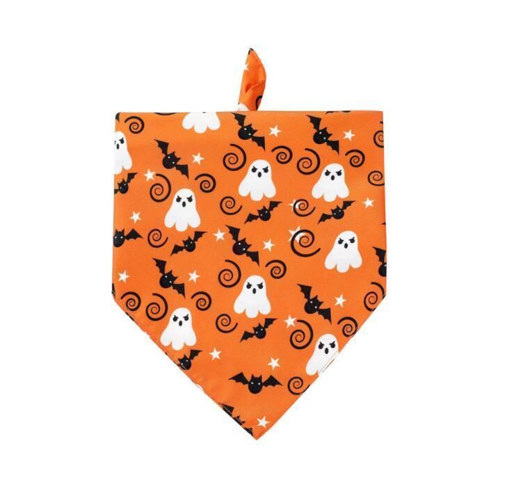 Halloween Dog Bandana Pumpkin Reversible Triangle Bibs Scarf Accessories for Dogs Cats Pets