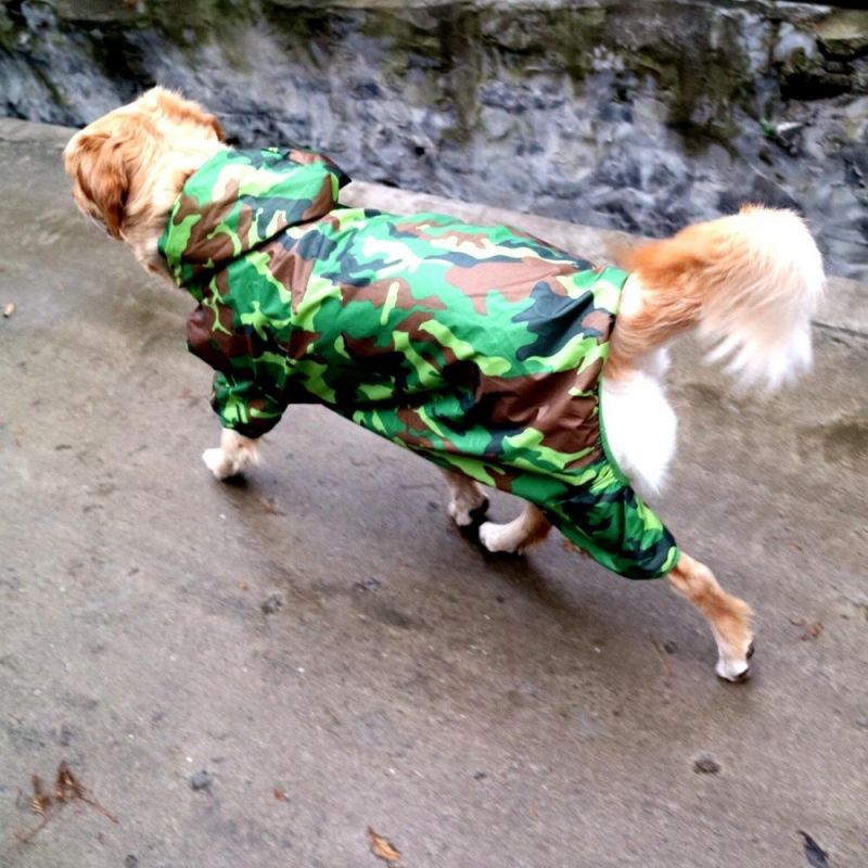 Oversized Raincoat Big Dog Camouflage Four-Legged One-Piece Raincoat Pet Waterproof Clothes